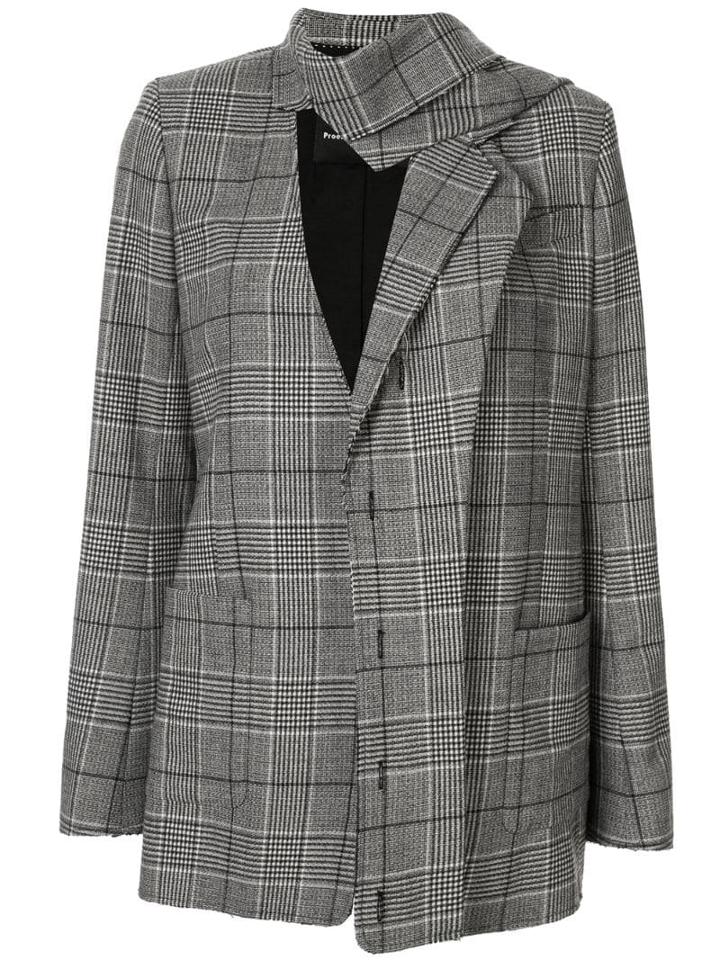 Proenza Schouler Plaid Deconstructed Blazer - Grey