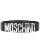 Moschino Logo Plaque Belt, Women's, Size: 75, Black, Leather