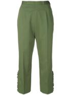 I'm Isola Marras Cropped Ruffle Trousers - Green