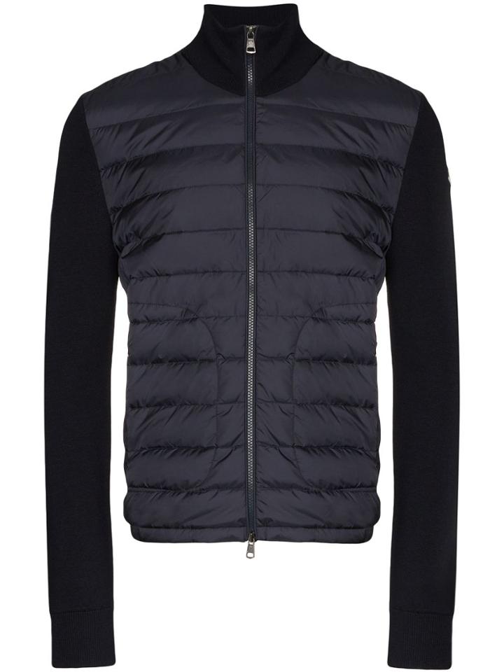 Moncler Panelled Zip-up Jumper - Blue