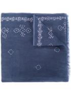 Altea Embroidered Detail Scarf - Blue
