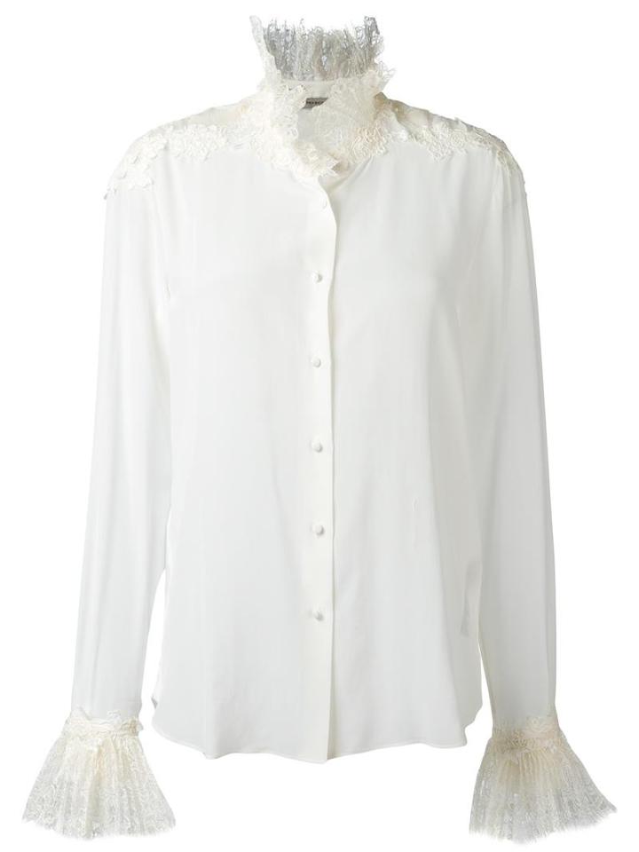 Ermanno Scervino Ruffled Detailing Shirt, Women's, Size: 42, Nude/neutrals, Silk/polyamide/viscose