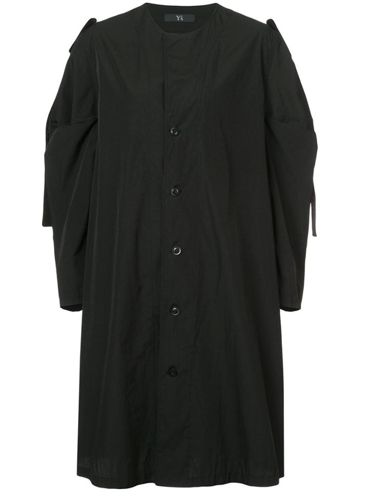 Y's Ruched Sleeve Dress - Black