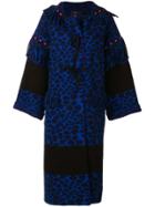 Alanui Leopard-print Hooded Coat - Blue