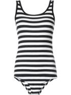 Osklen - Striped Ribbed Bodysuit - Women - Cotton/spandex/elastane - P, Black, Cotton/spandex/elastane