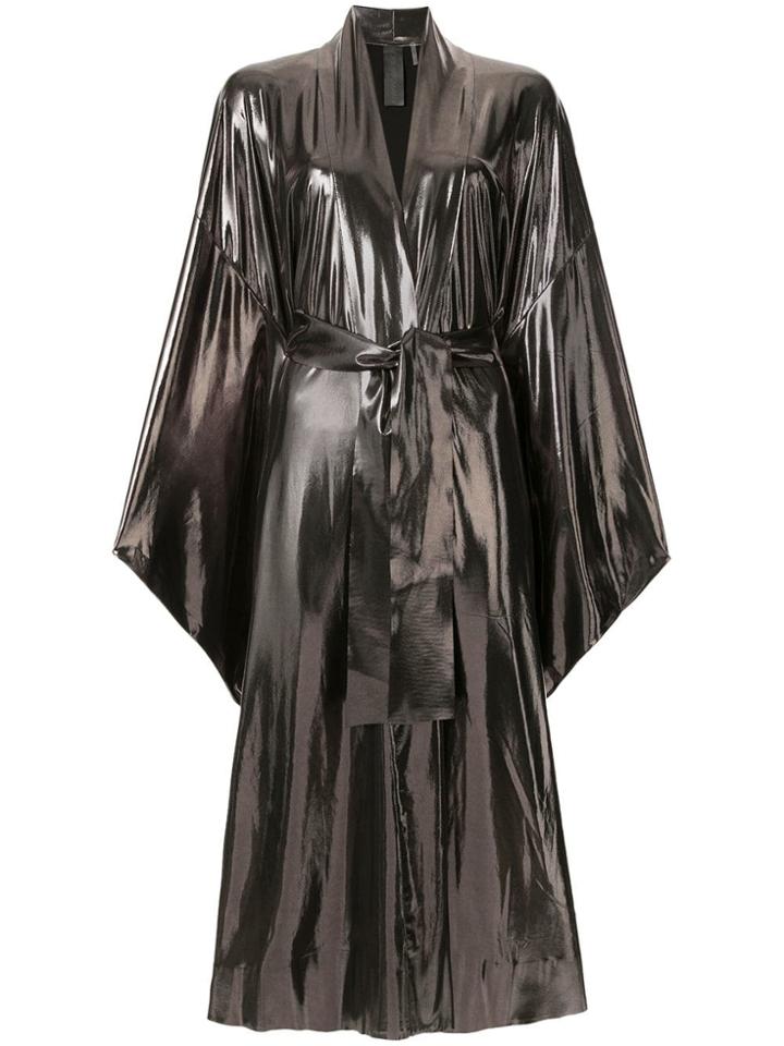 Norma Kamali Bow-tied Wrap Dress - Silver