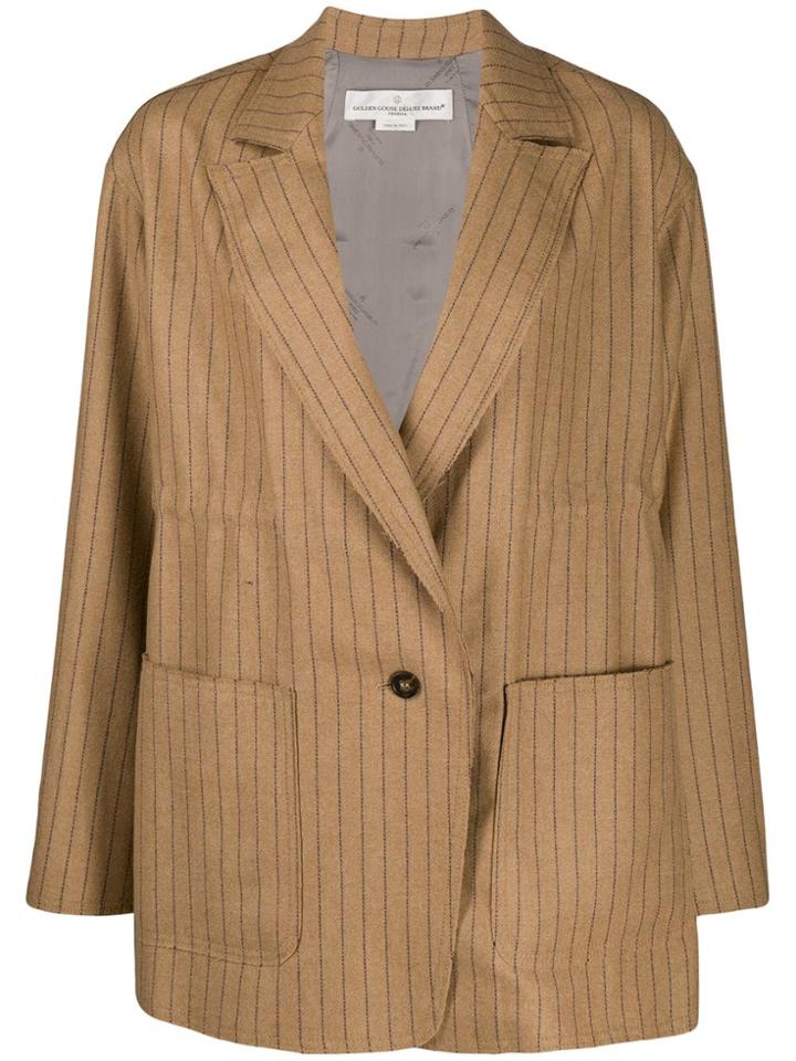 Golden Goose Matsu Pinstripes Oversized Blazer - Neutrals