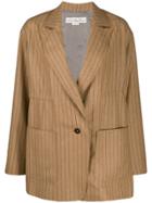 Golden Goose Matsu Pinstripes Oversized Blazer - Neutrals