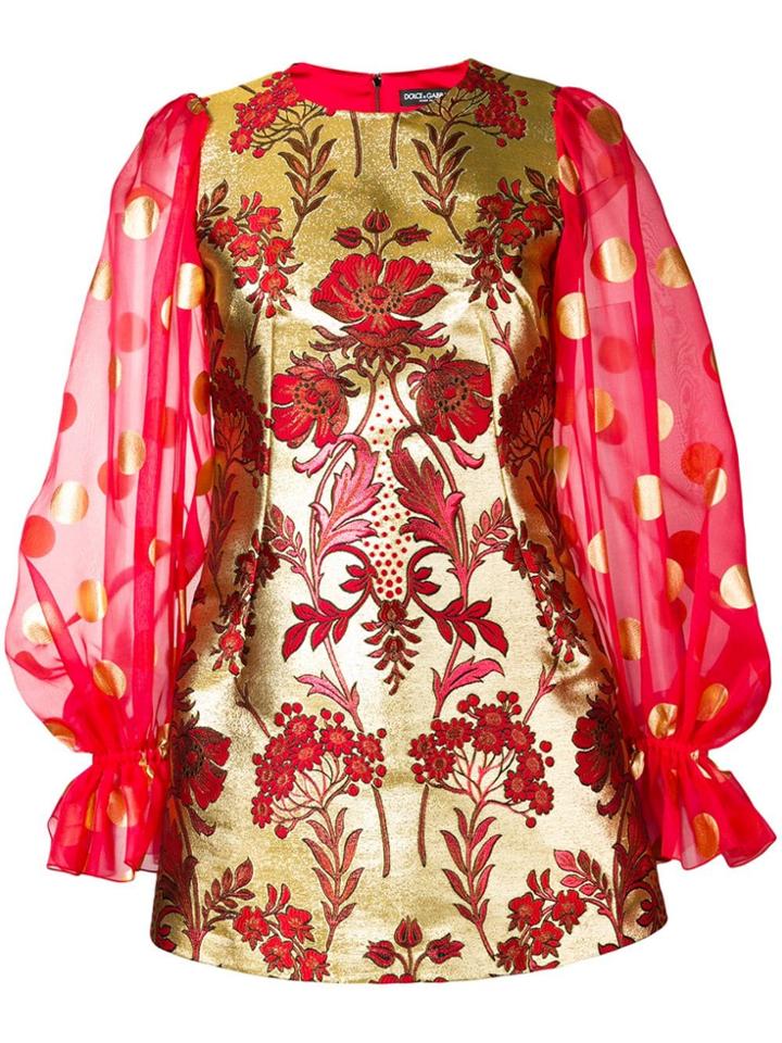 Dolce & Gabbana Jacquard Dress - Red