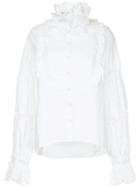 Aje Isabelli Lace Embellished Shirt - White