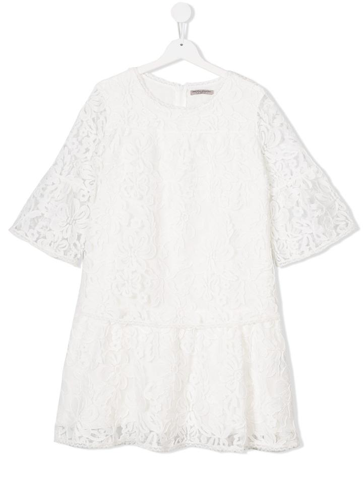 Ermanno Scervino Junior Short Lace Dress - White