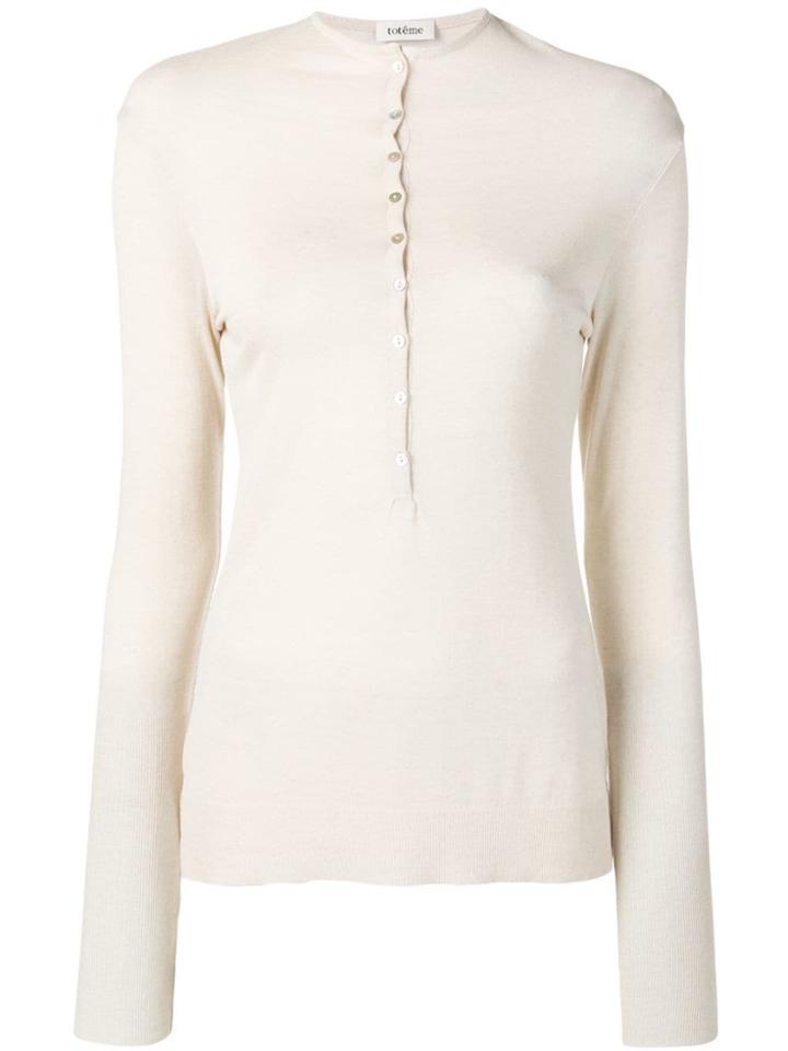 Toteme Henley Lightweight Sweater - Neutrals