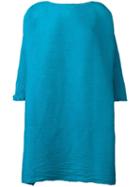 Issey Miyake Cauliflower Three-quarters Sheer Tunic, Women's, Blue, Polyester