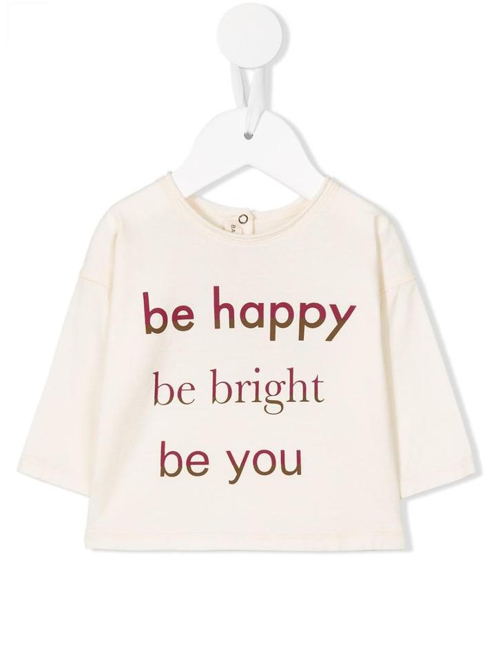 Babe And Tess - Be Happy Print T-shirt - Kids - Cotton - 3 Mth, Nude/neutrals