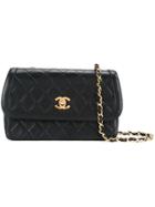 Chanel Vintage Diamond Quilted Shoulder Bag - Black