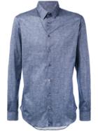 Long-sleeve Shirt - Men - Cotton - 43, Blue, Cotton, Giorgio Armani
