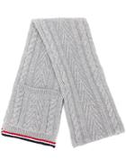 Thom Browne Grey Cable Pocket Scarf