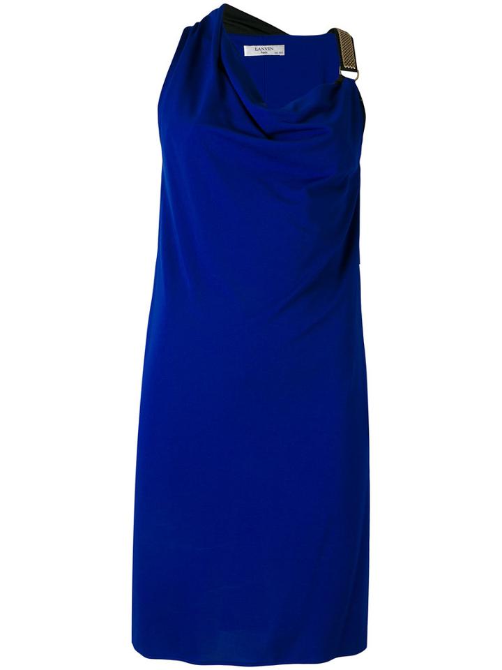 Lanvin - Chain-trimmed Dress - Women - Viscose - 36, Blue, Viscose