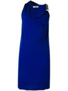 Lanvin - Chain-trimmed Dress - Women - Viscose - 36, Blue, Viscose