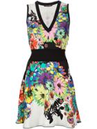 Roberto Cavalli Floral Print Skater Dress - Multicolour