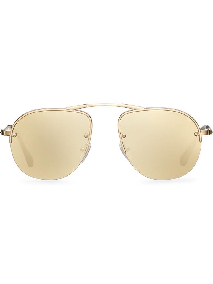 Prada Teddy Foldable Aviator Sunglasses - Metallic