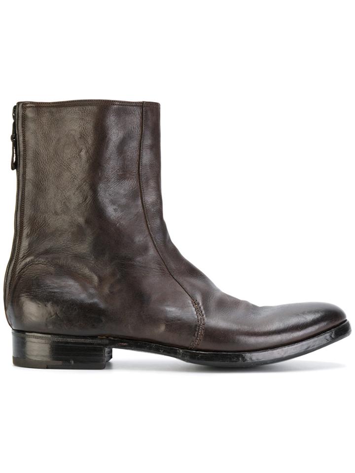 Premiata Distressed Ankle Boots - Brown