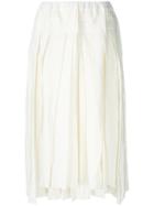 Roggykei High Waisted Pleated Skirt - White