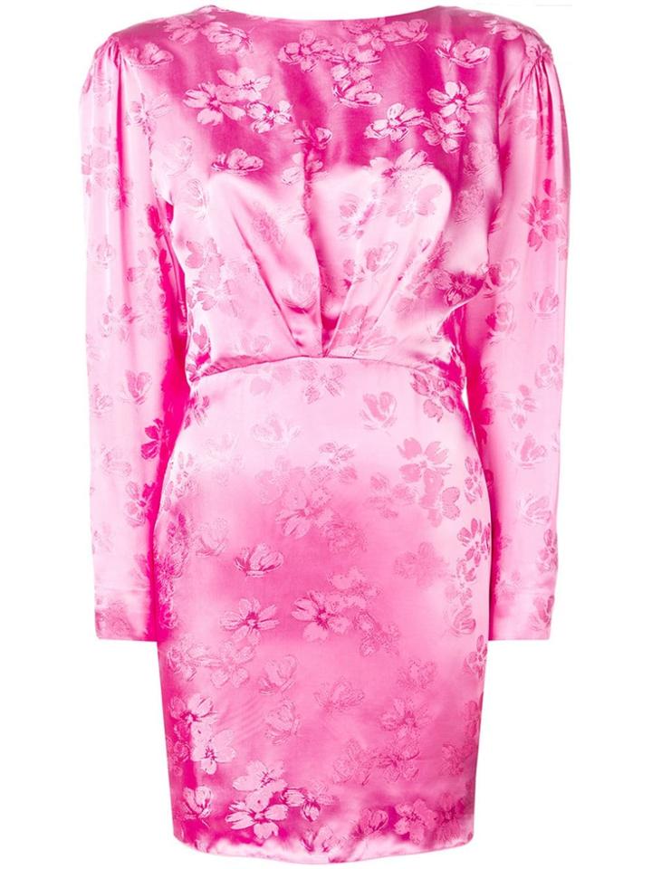 Attico Open-back Floral Dress - Pink