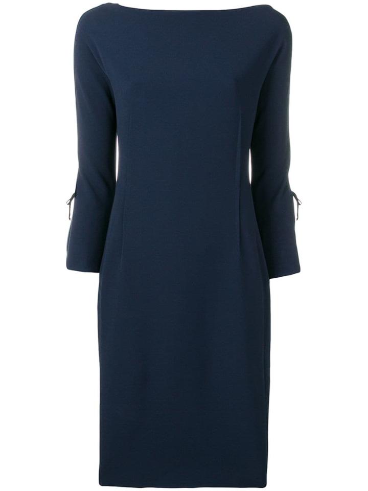 Antonelli Boat Neck Dress - Blue