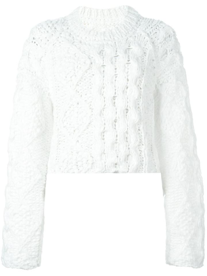 Maison Margiela Cable Knit Sweater - White