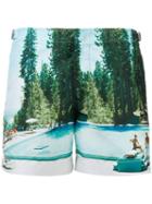 Orlebar Brown Setter Photographic Swim Shorts, Men's, Size: 31, Blue, Polyester