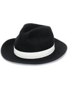 Emporio Armani Contrast Fedora Hat - Black