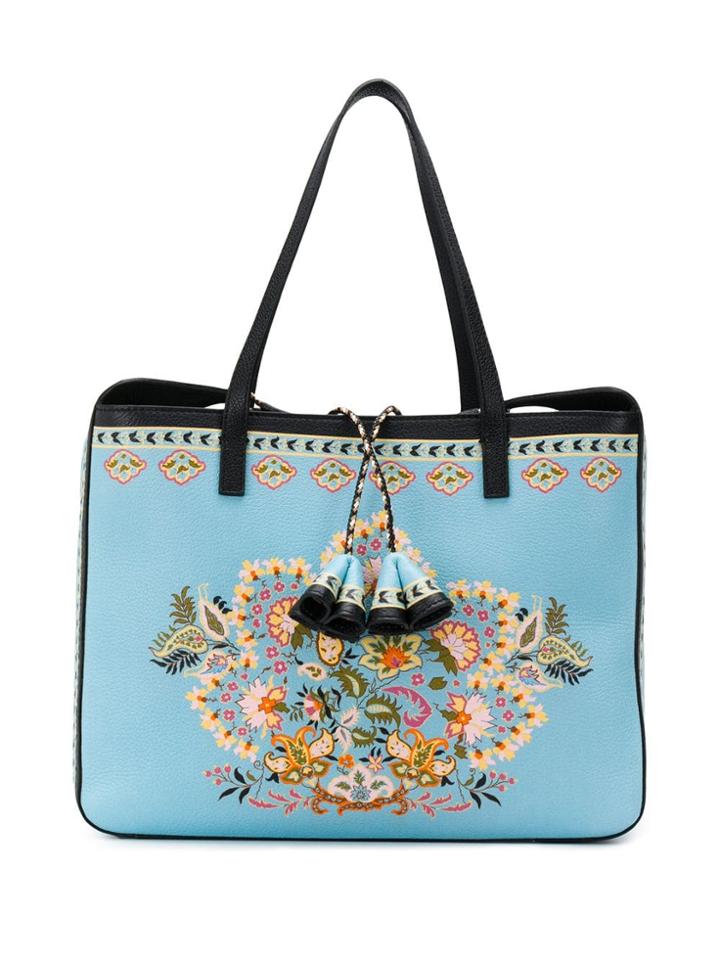 Etro Floral Tote Bag - Blue