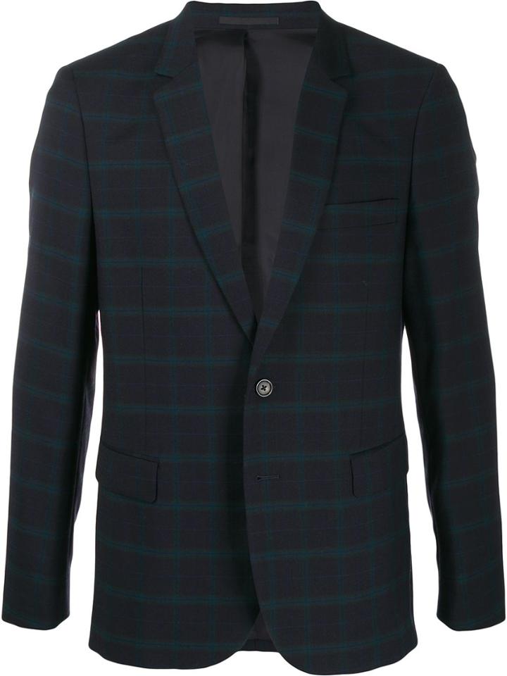 Ps Paul Smith Checked Blazer - Blue