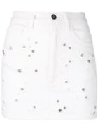 Faith Connexion - Distressed Denim Skirt - Women - Cotton/polyester/spandex/elastane/glass - M, White, Cotton/polyester/spandex/elastane/glass