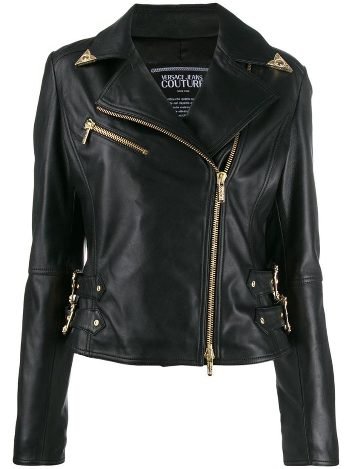 Versace Jeans Couture Decorative Buckled Biker Jacket - Black