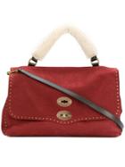 Zanellato Fur Handle Tote Bag - Red