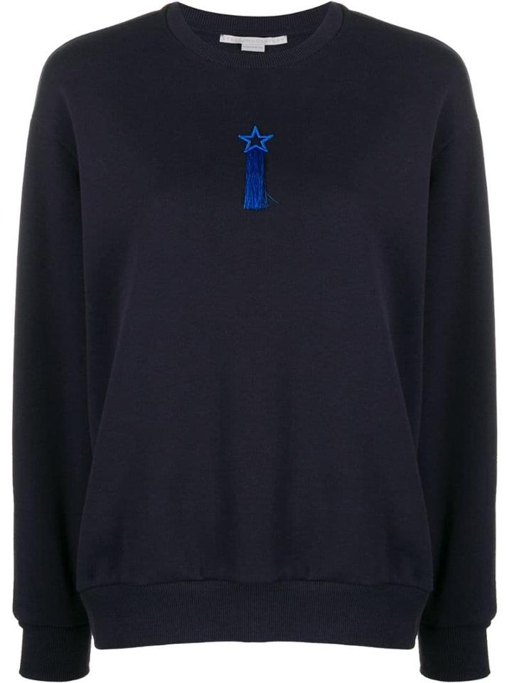 Stella Mccartney Tasselled Embroidered Star Sweatshirt - Blue