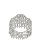 Aurelie Bidermann 18kt White Gold Vintage Lace Diamond Ring - Metallic