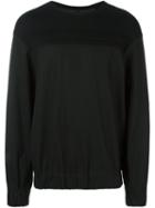 Oamc Ribbed Detailing Sweatshirt, Men's, Size: Small, Black, Cotton