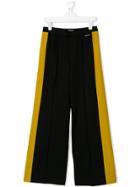 Marco Bologna Kids Teen Side Panelled Pleated Trousers - Black