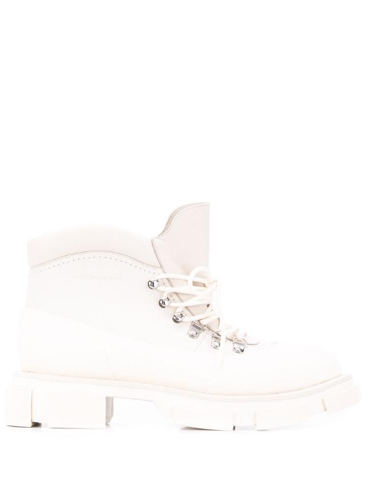 Clergerie Flat Hyker Boots - White