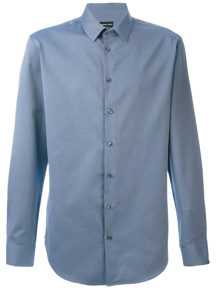 Giorgio Armani Micro Pattern Shirt - Blue