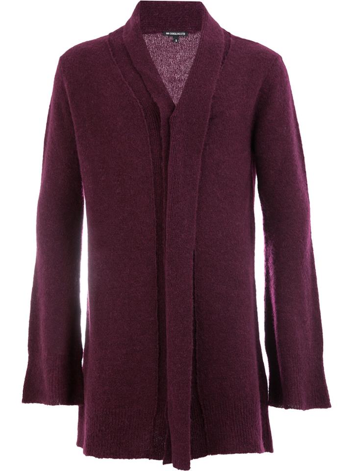 Ann Demeulemeester Longsleeved Cardigan - Pink & Purple