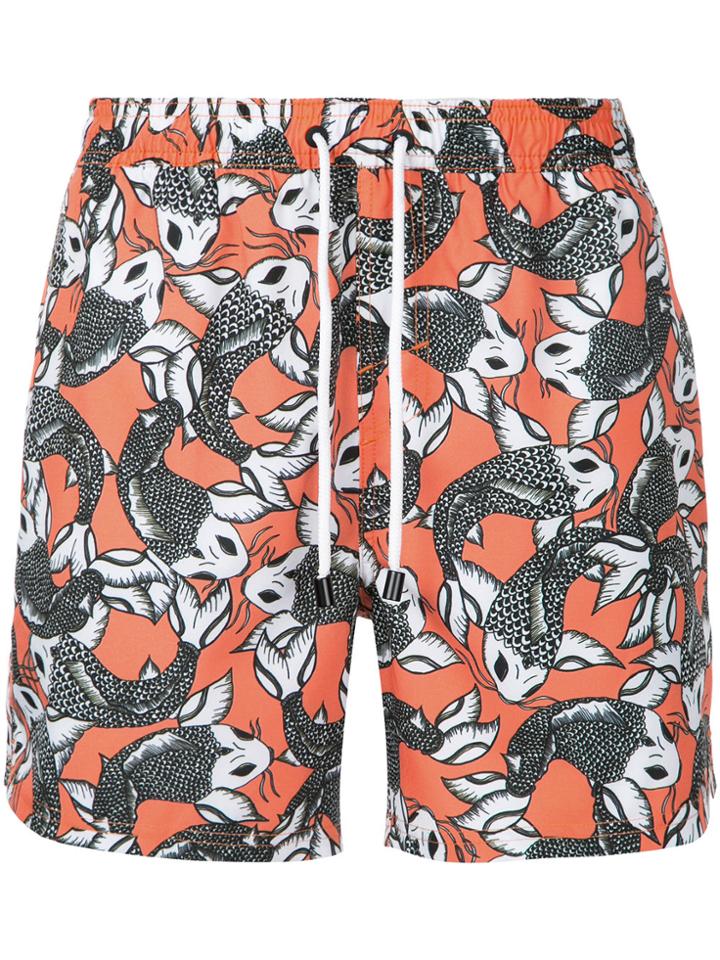 The Upside Sea Of Koi Swim Shorts - Yellow & Orange