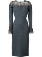 Ermanno Scervino Lace Panel Long Sleeve Shift Dress