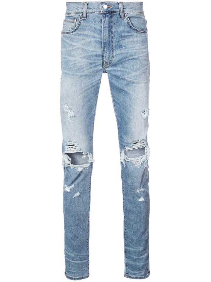 Amiri Faded Distressed Jeans - Blue