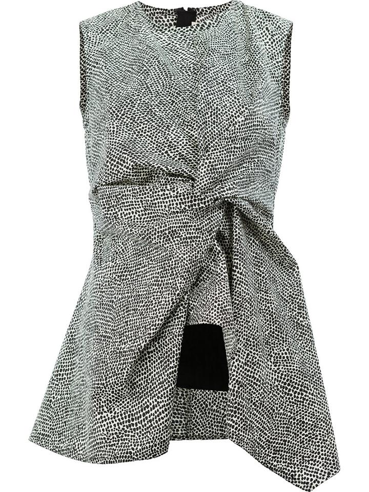 Marni - Limestone Print Peplum Blouse - Women - Cotton - 44, Grey, Cotton