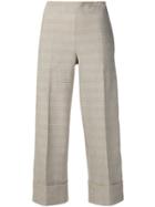 D.exterior Check Print Culottes - Neutrals