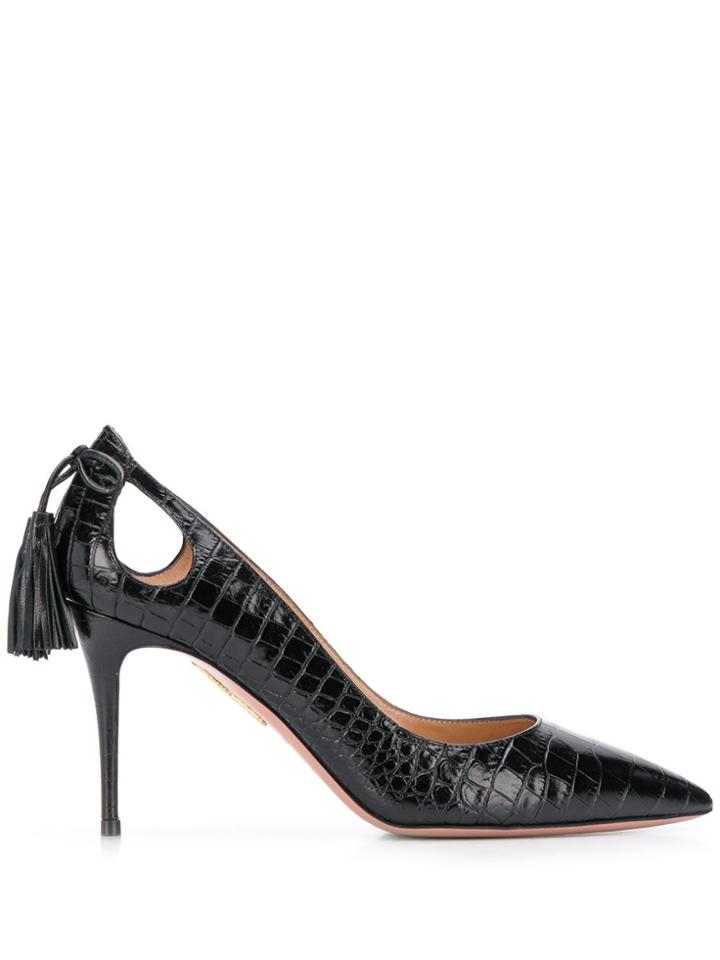 Aquazzura Crocodile Effect Pumps - Black